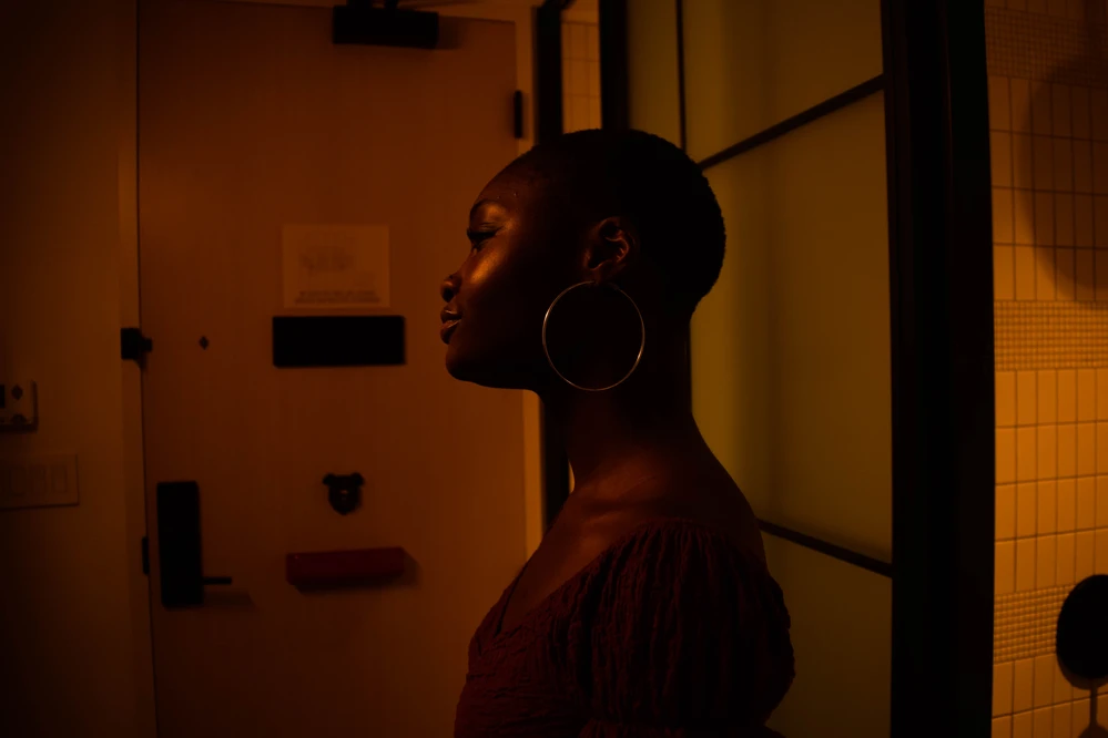 Purple dress portrait