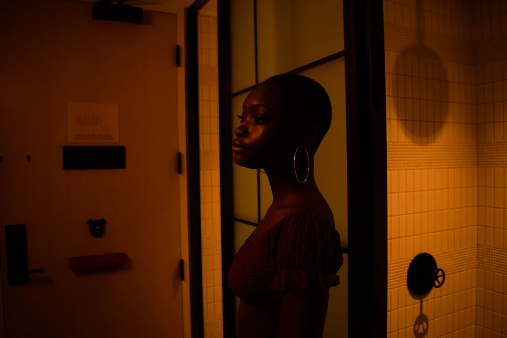 Purple dress portrait
