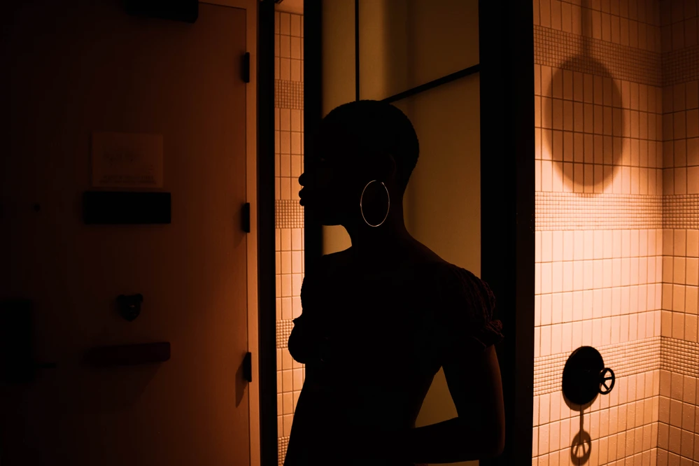 Purple dress silhouette